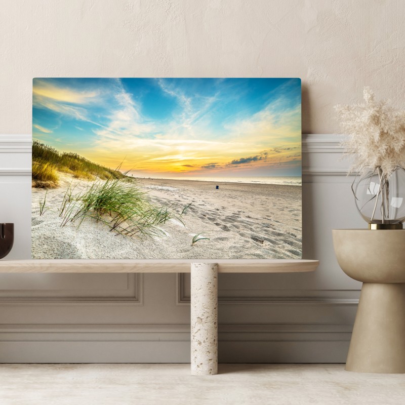Leinwandbild sonnenuntergang über ruhigen dünen – Wallnifity® Leinwandbild sonnenuntergang über ruhigen dünen – Wallnifity®