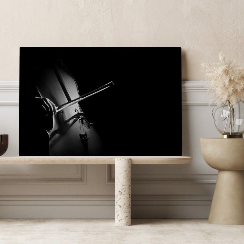 Leinwandbild elegantes cello in monochrom – Wallnifity® Leinwandbild elegantes cello in monochrom – Wallnifity®