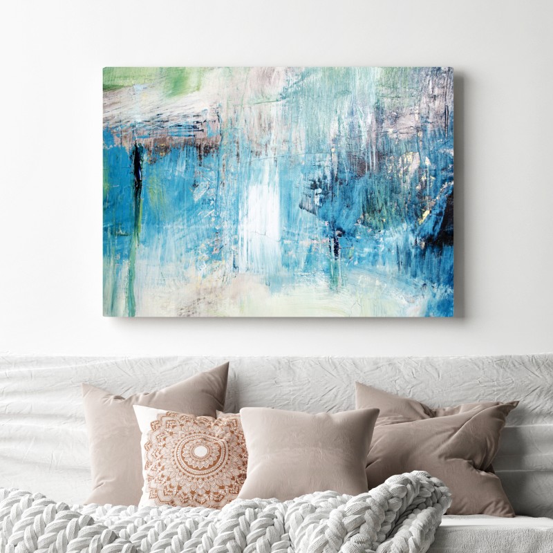 Leinwandbild türkis abstrakte ölstruktur – Wallnifity® Leinwandbild türkis abstrakte ölstruktur – Wallnifity®