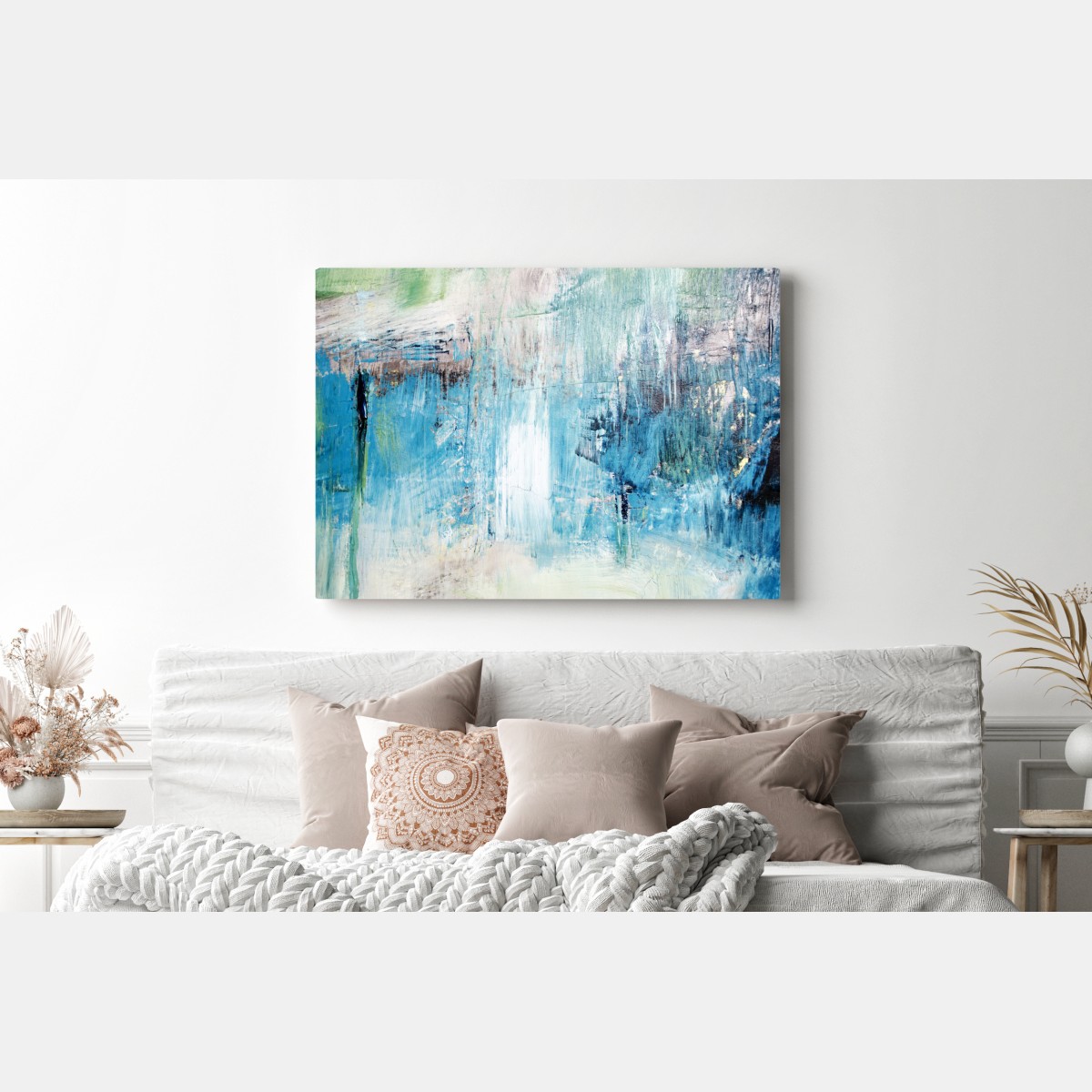 Leinwandbild türkis abstrakte ölstruktur – Wallnifity® Leinwandbild türkis abstrakte ölstruktur – Wallnifity®