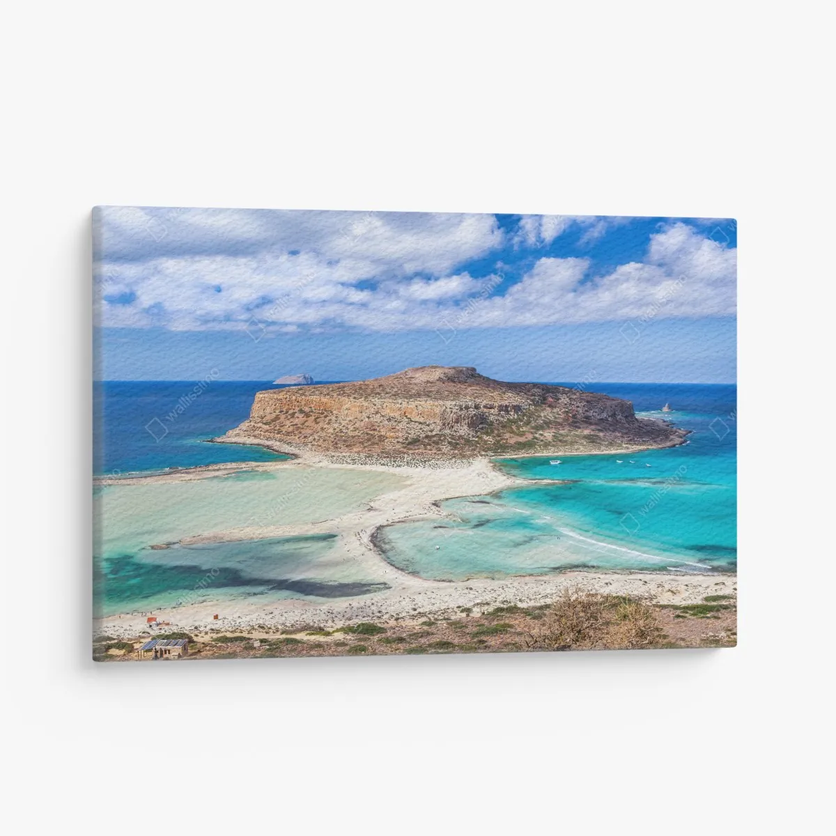 Leinwandbild türkise lagune mit insel und sandstrand – Wallnifity® Leinwandbild türkise lagune mit insel und sandstrand – Wallnifity®