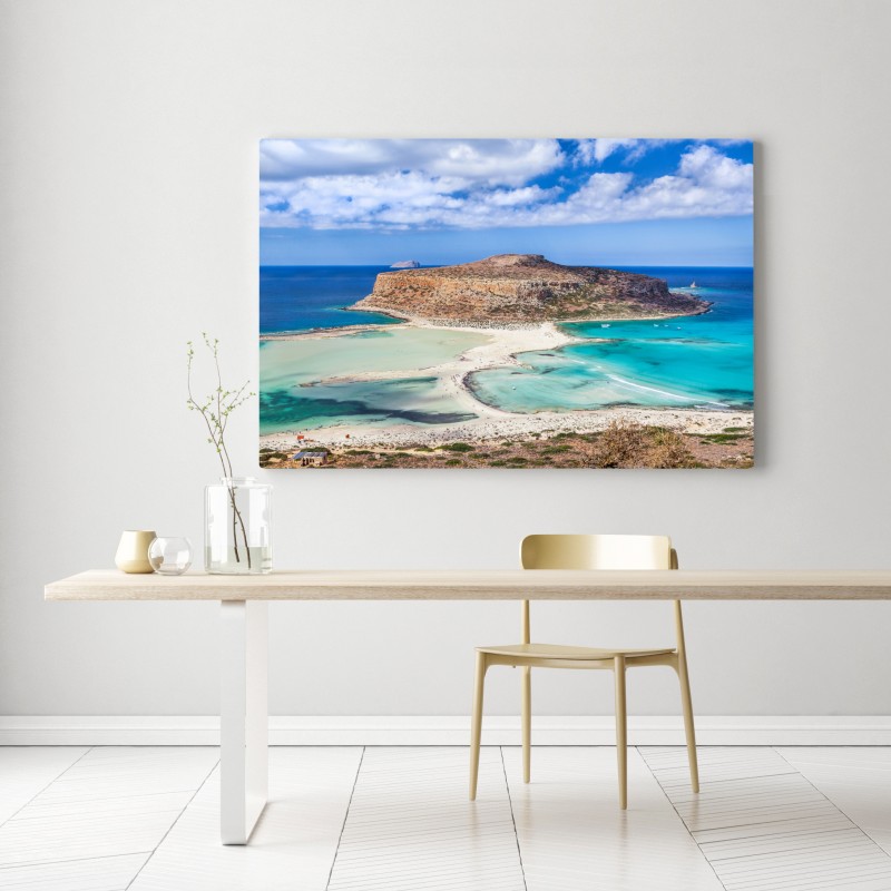 Leinwandbild türkise lagune mit insel und sandstrand – Wallnifity® Leinwandbild türkise lagune mit insel und sandstrand – Wallnifity®