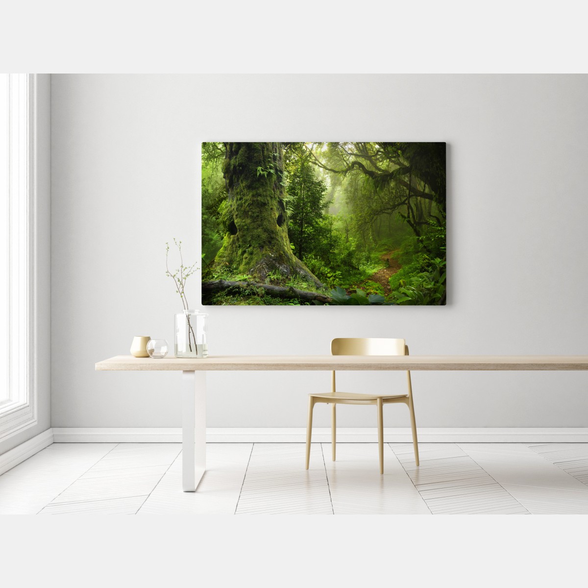 Leinwandbild moosiger alter waldpfad – Wallnifity®