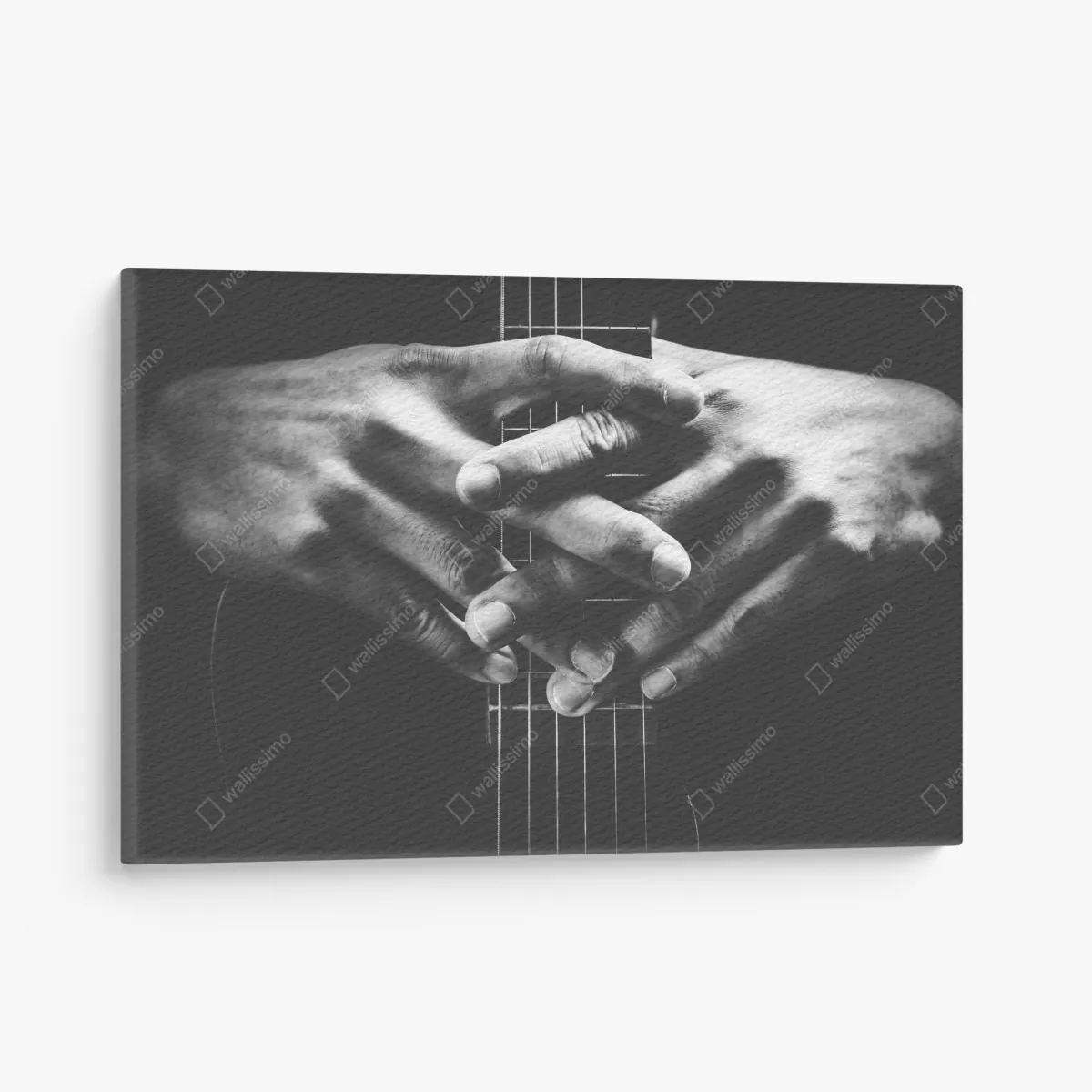 Leinwandbild verschränkte hände auf gitarrensaiten – Wallnifity® Leinwandbild verschränkte hände auf gitarrensaiten – Wallnifity®