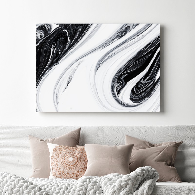Leinwandbild monochromer marmorswirbel – Wallnifity® Leinwandbild monochromer marmorswirbel – Wallnifity®