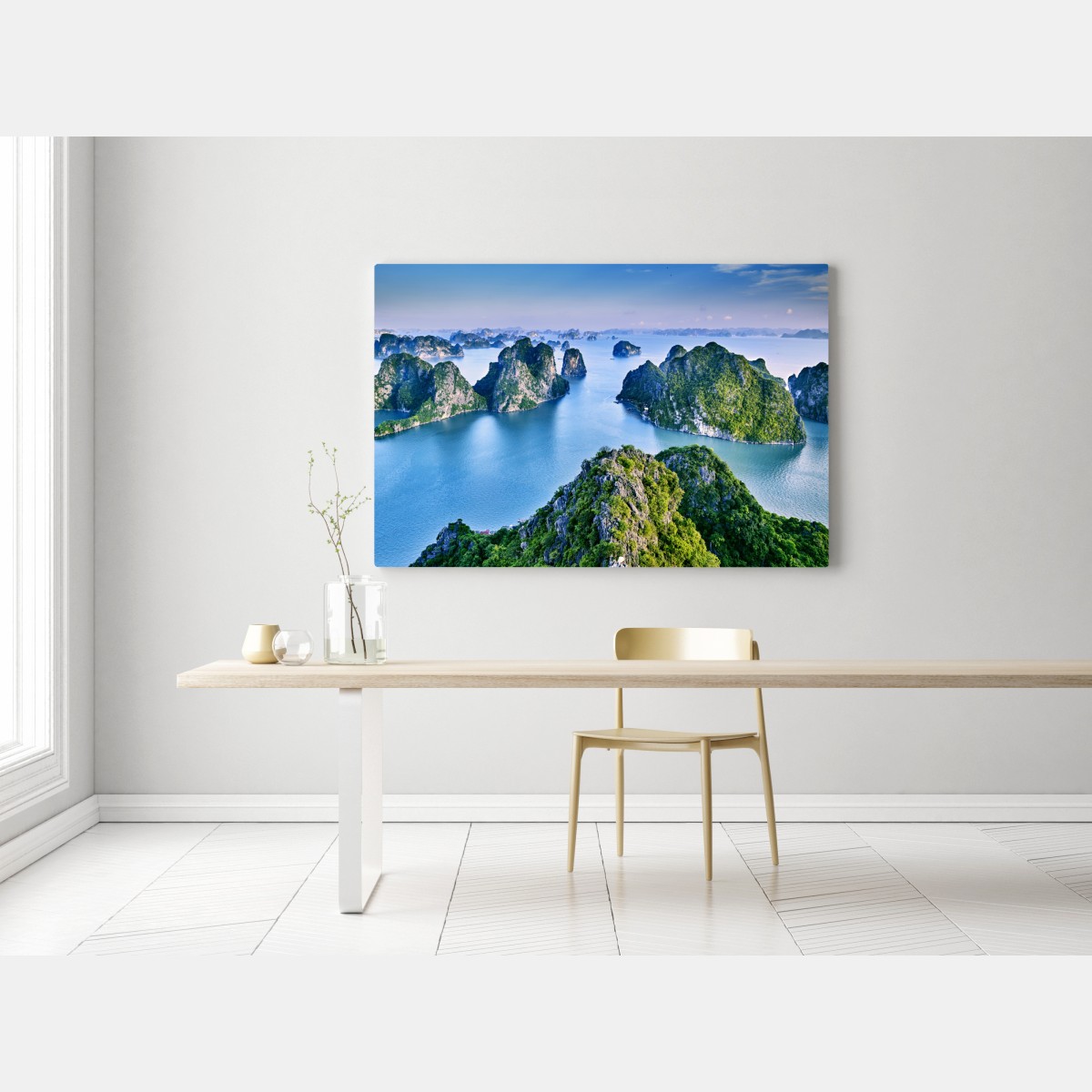 Leinwandbild Halong-Bucht panorama der kalksteininseln – Wallnifity® Leinwandbild Halong-Bucht panorama der kalksteininseln – Wallnifity®