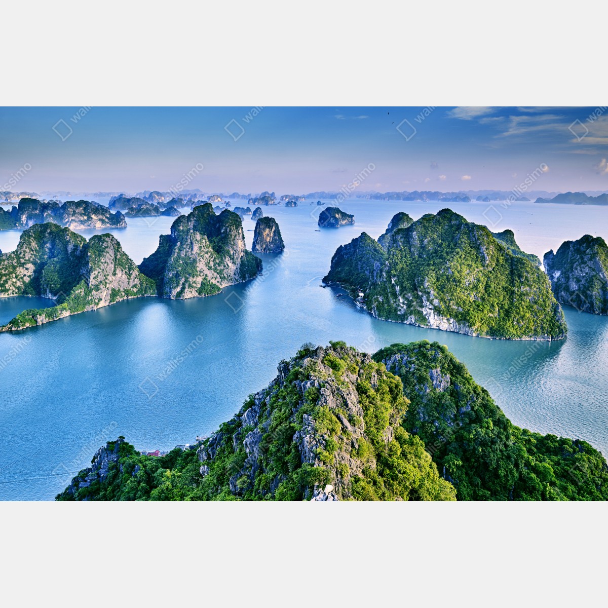 Leinwandbild Halong-Bucht panorama der kalksteininseln – Wallnifity® Leinwandbild Halong-Bucht panorama der kalksteininseln – Wallnifity®