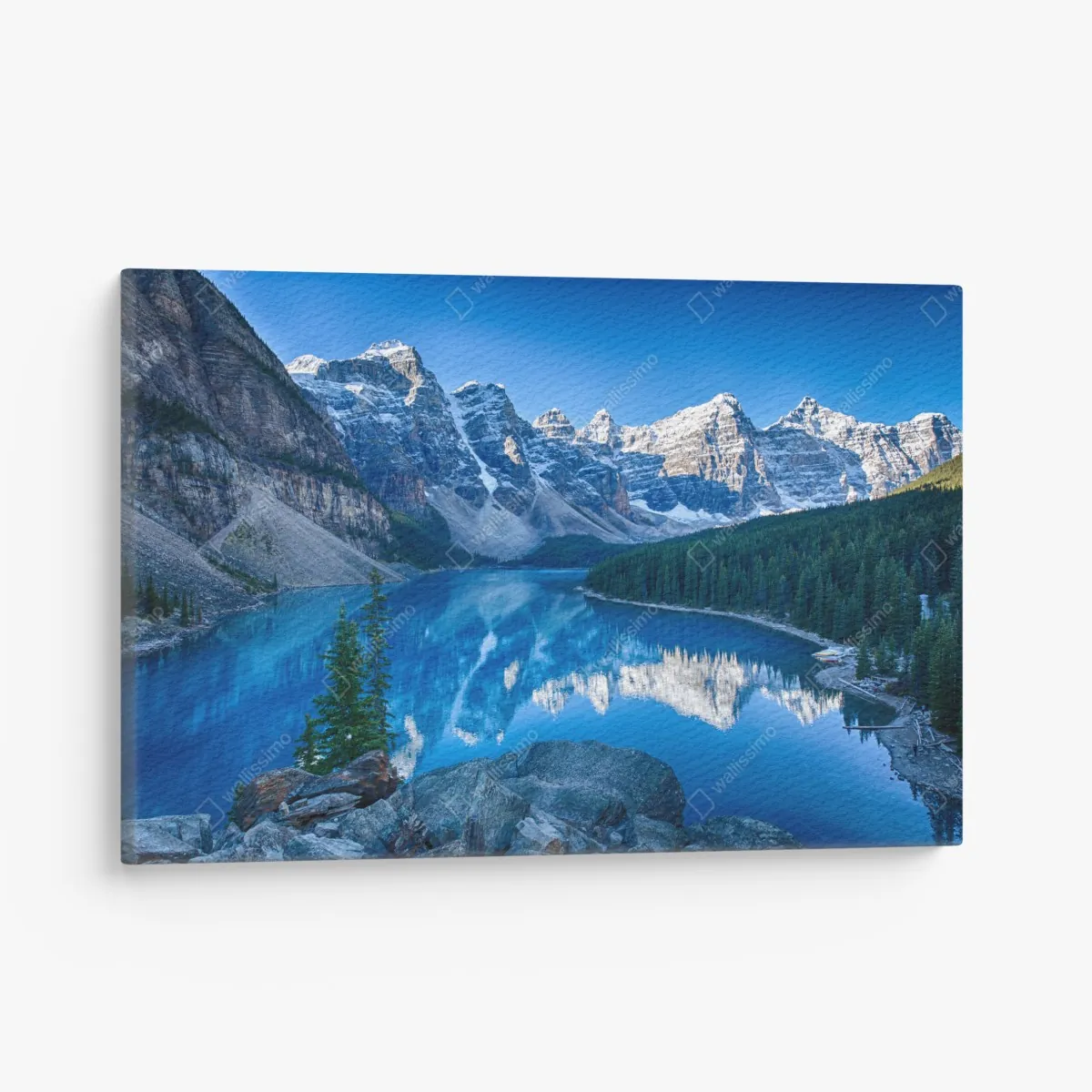 Leinwandbild ruhiger bergsee mit spiegelung – Wallnifity® Leinwandbild ruhiger bergsee mit spiegelung – Wallnifity®