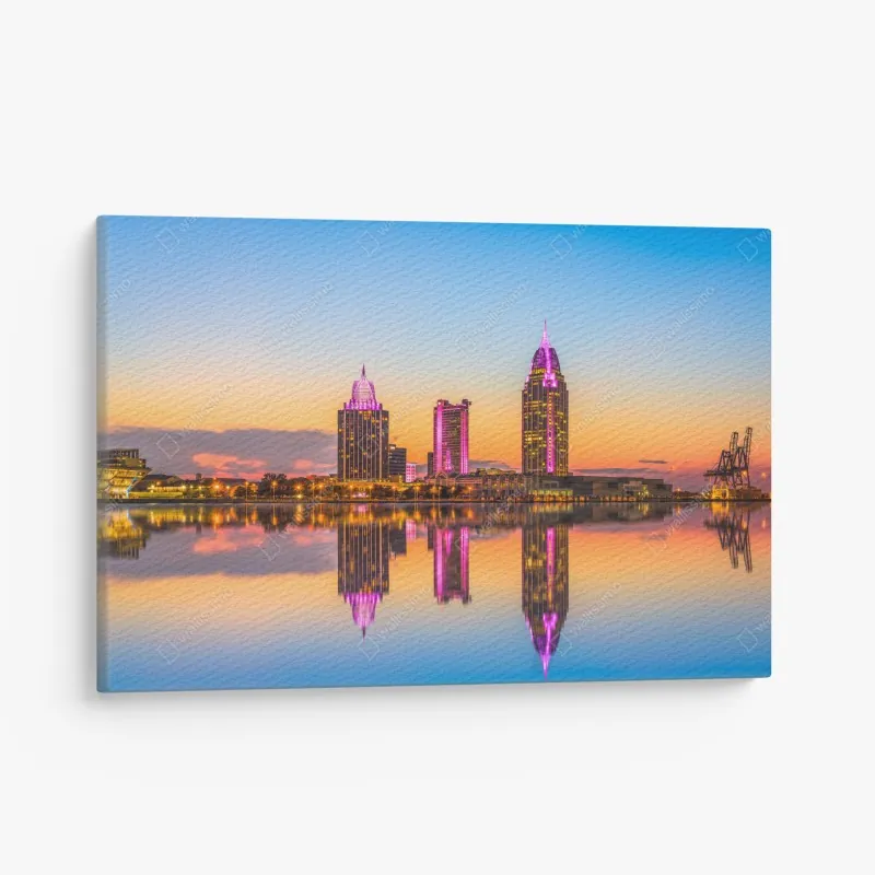 Leinwandbild San Diego skyline bei sonnenuntergang – Wallnifity®