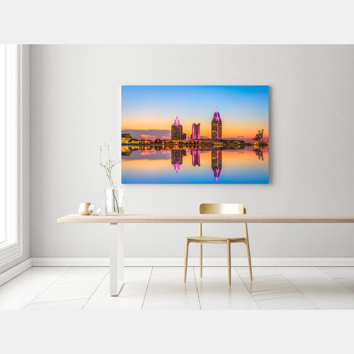 Leinwandbild panorama von Mobile bei sonnenuntergang – Wallnifity® Leinwandbild panorama von Mobile bei sonnenuntergang – Wallnifity®