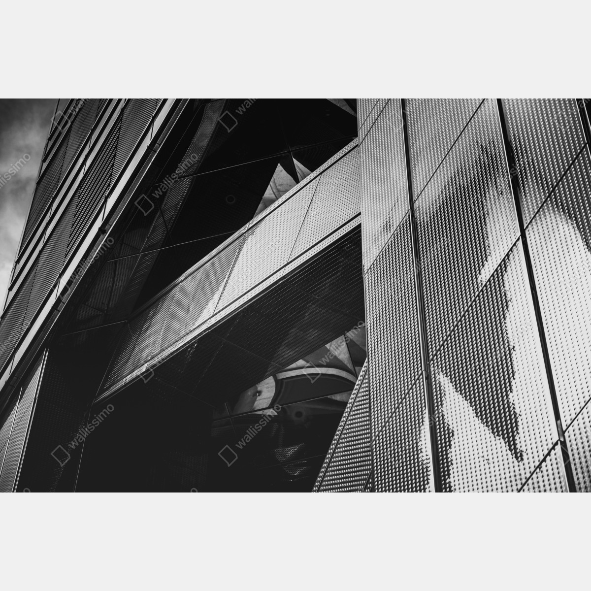 Leinwandbild geometrische moderne fassade in schwarzweiß – Wallnifity® Leinwandbild geometrische moderne fassade in schwarzweiß – Wallnifity®