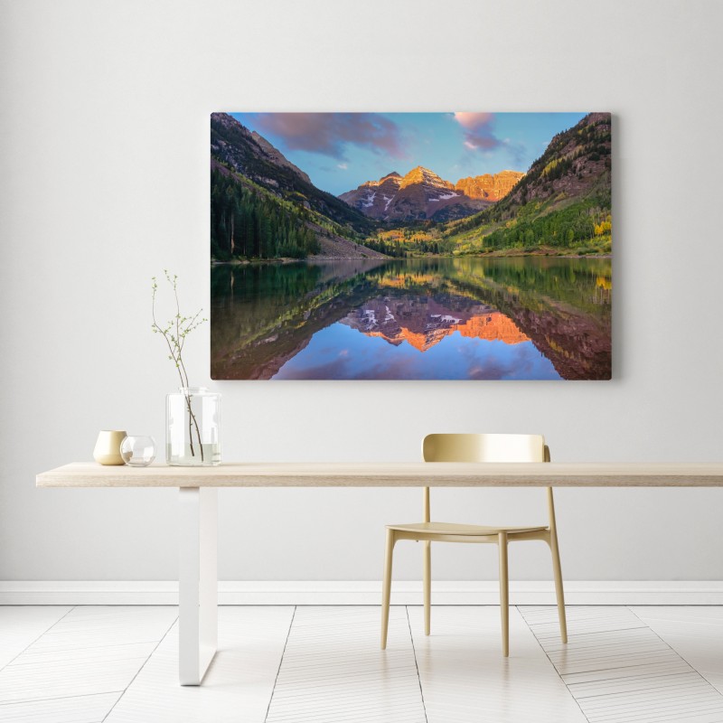 Leinwandbild sonnenaufgang bei Maroon Bells – Wallnifity® Leinwandbild sonnenaufgang bei Maroon Bells – Wallnifity®