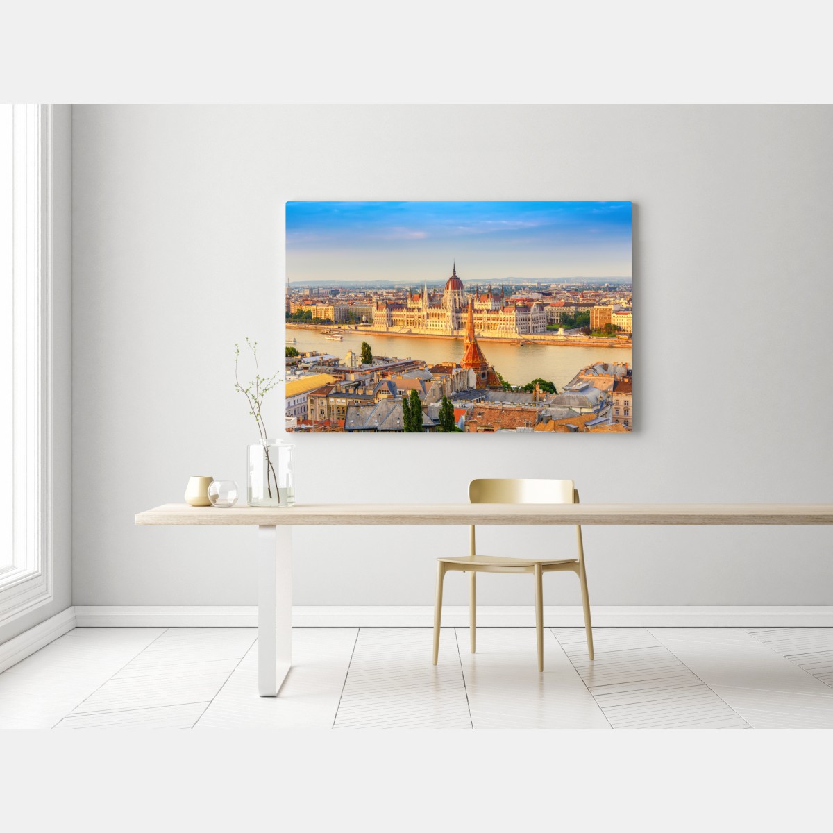 Leinwandbild Budapest skyline mit dem ungarischen Parlament am Donauufer – Wallnifity® Leinwandbild Budapest skyline mit dem ungarischen Parlament am Donauufer – Wallnifity®