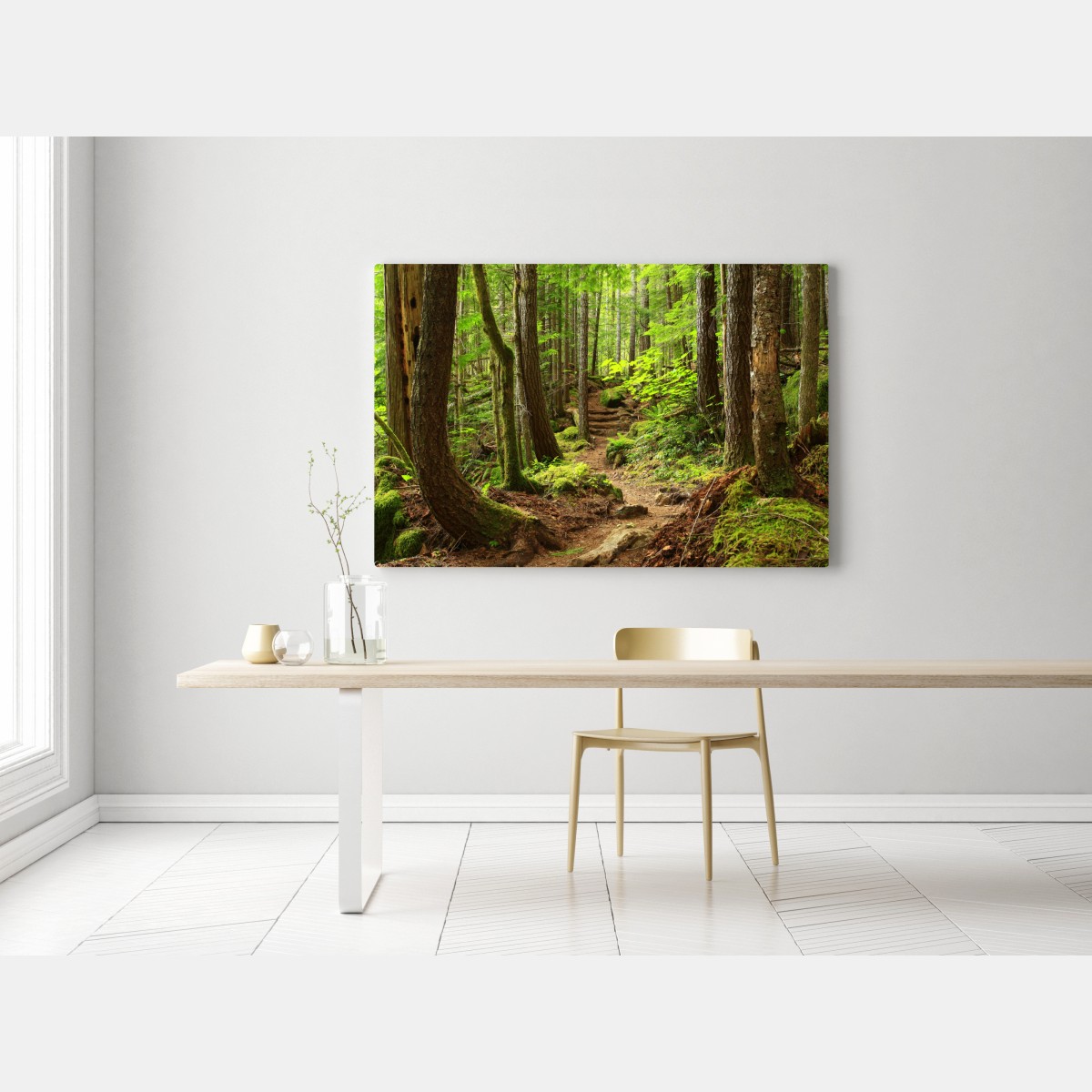 Leinwandbild moosiger waldpfad – Wallnifity® Leinwandbild moosiger waldpfad – Wallnifity®