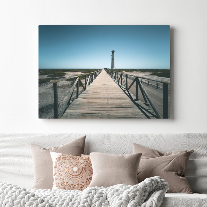 Leinwandbild leuchtturm am ende des stegs – Wallnifity® Leinwandbild leuchtturm am ende des stegs – Wallnifity®