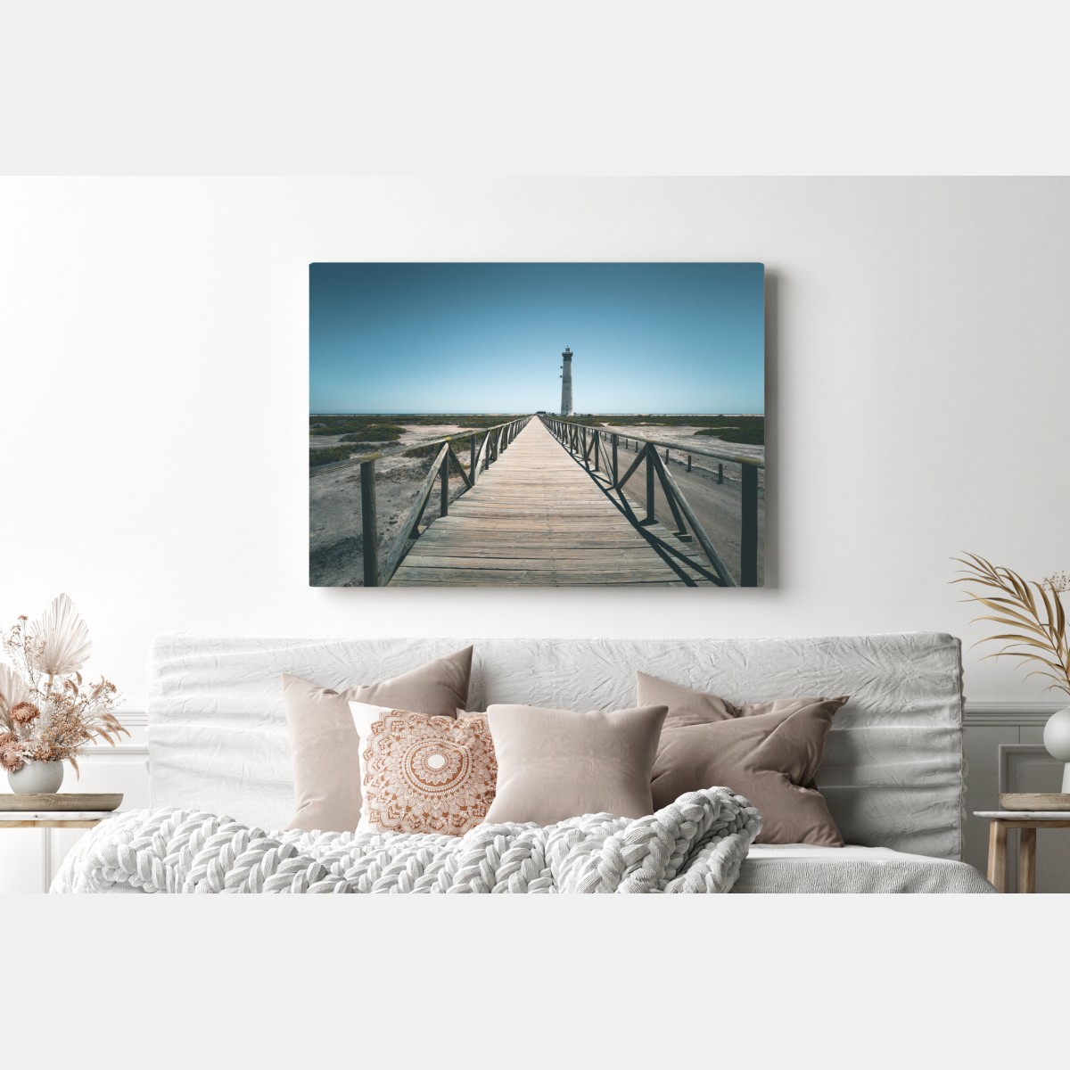 Leinwandbild leuchtturm am ende des stegs – Wallnifity® Leinwandbild leuchtturm am ende des stegs – Wallnifity®