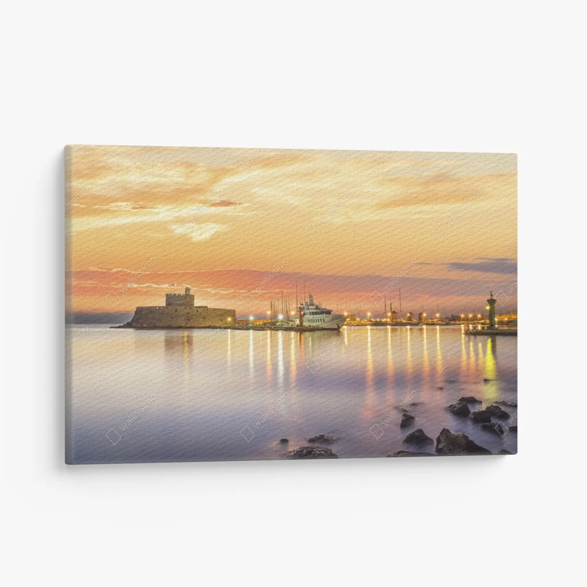 Leinwandbild festung Agios Nikolaos im Hafen Mandraki, Rhodos – Wallnifity® Leinwandbild festung Agios Nikolaos im Hafen Mandraki, Rhodos – Wallnifity®