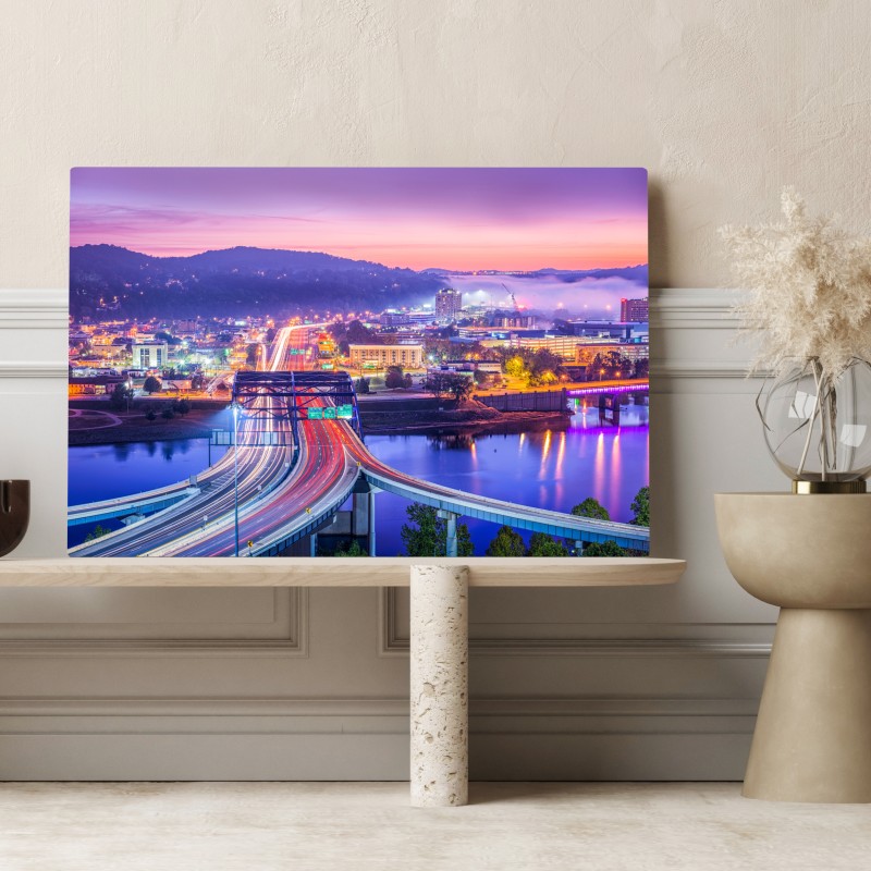 Leinwandbild Charleston skyline bei dämmerung – Wallnifity® Leinwandbild Charleston skyline bei dämmerung – Wallnifity®