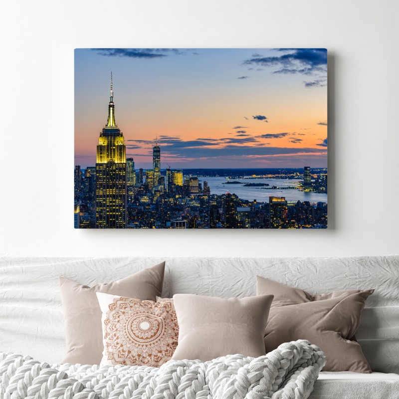 Leinwandbild New York skyline bei dämmerung – Wallnifity® Leinwandbild New York skyline bei dämmerung – Wallnifity®