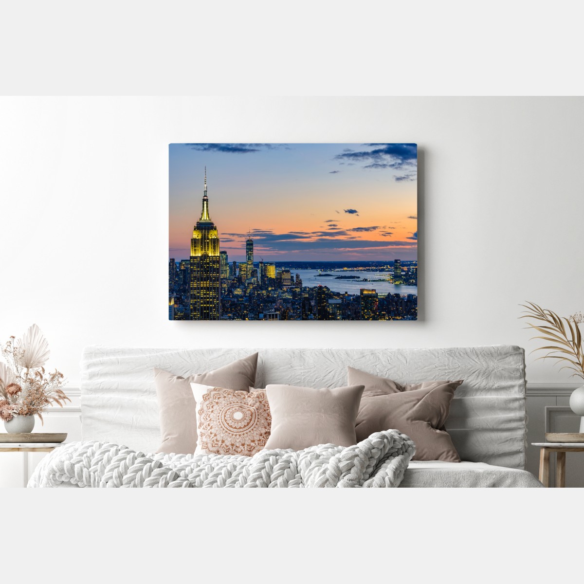 Leinwandbild New York skyline bei dämmerung – Wallnifity® Leinwandbild New York skyline bei dämmerung – Wallnifity®