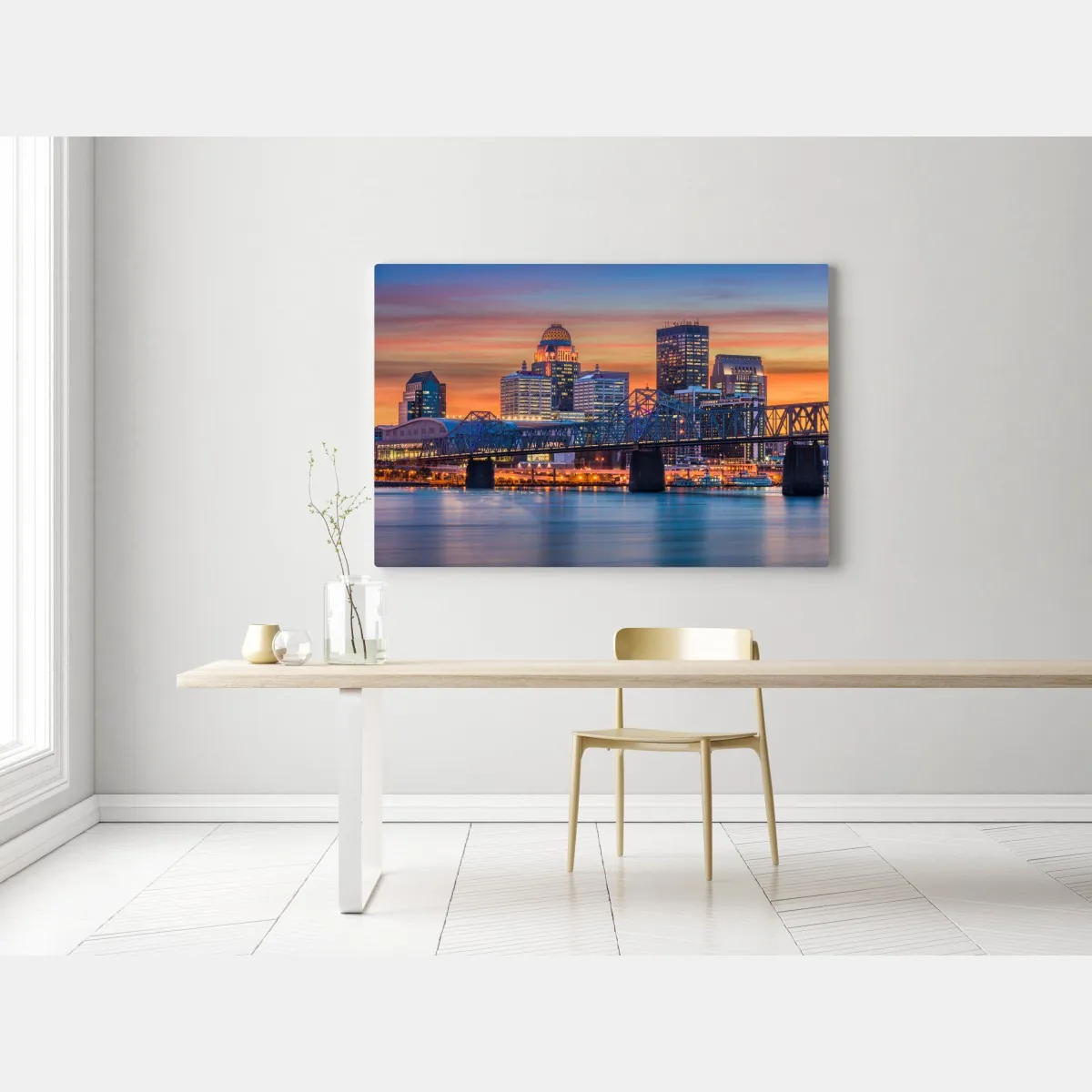 Leinwandbild Louisville skyline bei sonnenuntergang – Wallnifity® Leinwandbild Louisville skyline bei sonnenuntergang – Wallnifity®