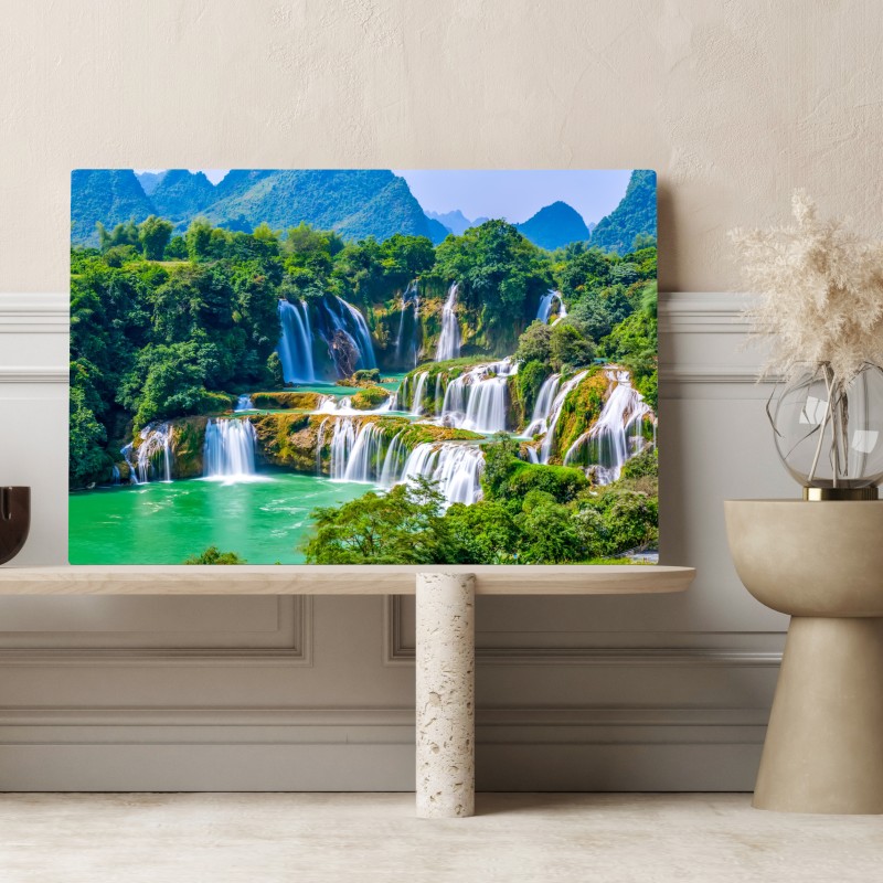 Leinwandbild smaragdgrüne kaskaden – Wallnifity® Leinwandbild smaragdgrüne kaskaden – Wallnifity®