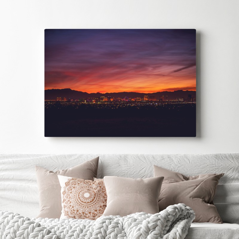 Leinwandbild Las Vegas panorama bei dämmerung – Wallnifity®