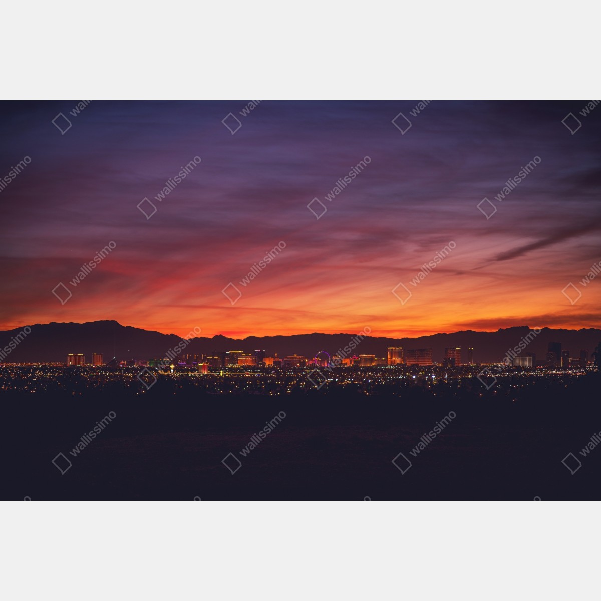 Leinwandbild Las Vegas panorama bei dämmerung – Wallnifity®