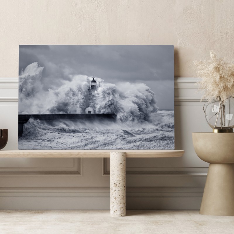 Leinwandbild leuchtturm von mächtigen wellen umgeben – Wallnifity® Leinwandbild leuchtturm von mächtigen wellen umgeben – Wallnifity®