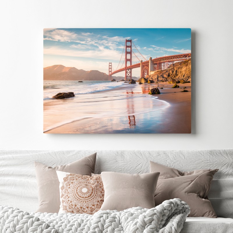 Leinwandbild San Francisco Golden Gate Bridge bei sonnenuntergang – Wallnifity® Leinwandbild San Francisco Golden Gate Bridge bei sonnenuntergang – Wallnifity®