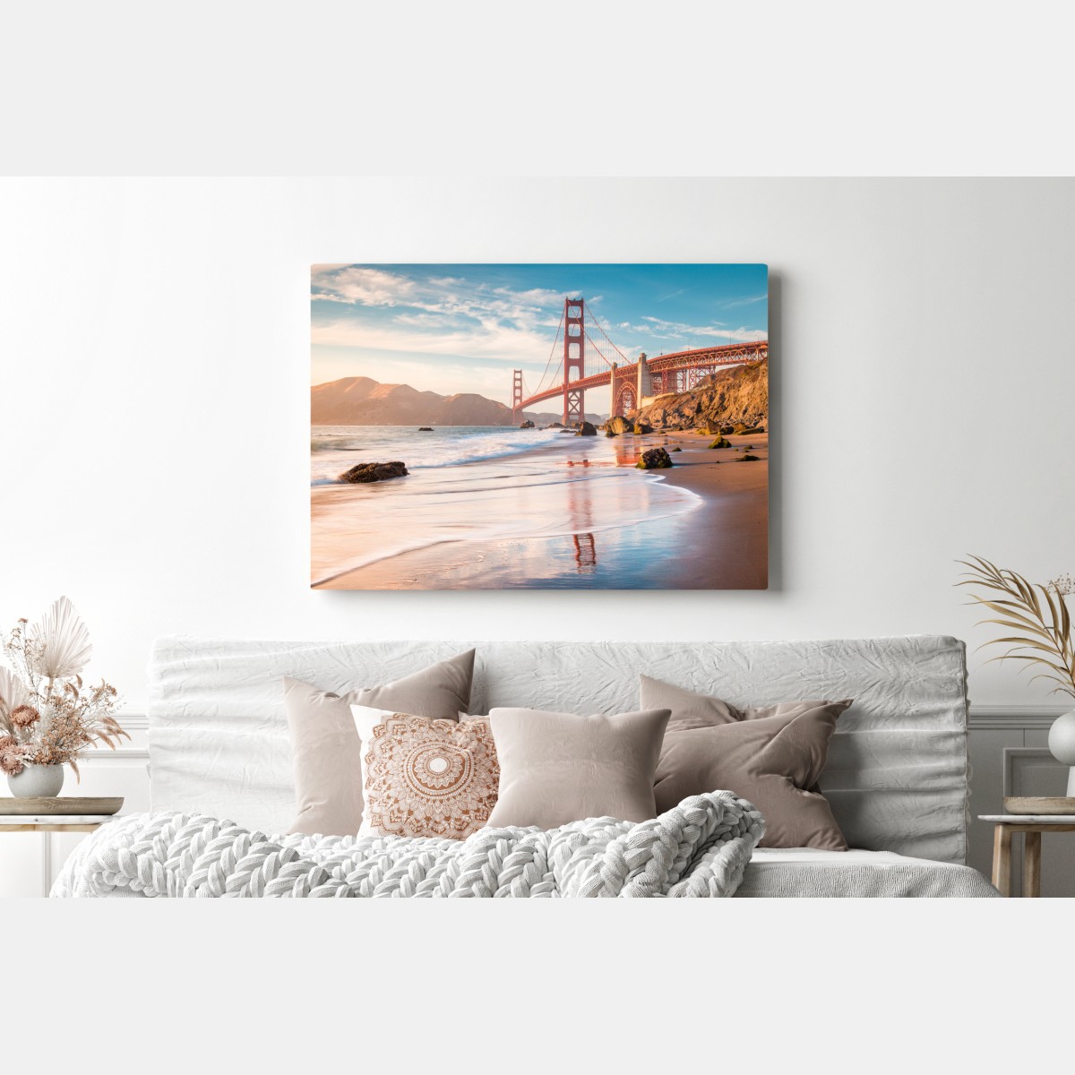 Leinwandbild San Francisco Golden Gate Bridge bei sonnenuntergang – Wallnifity® Leinwandbild San Francisco Golden Gate Bridge bei sonnenuntergang – Wallnifity®