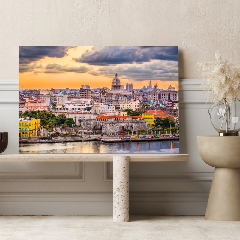 Leinwandbild Havanna skyline bei sonnenuntergang – Wallnifity® Leinwandbild Havanna skyline bei sonnenuntergang – Wallnifity®