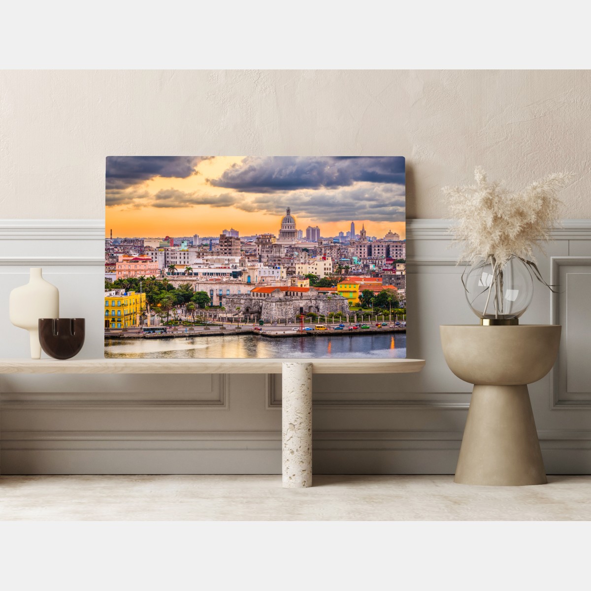Leinwandbild Havanna skyline bei sonnenuntergang – Wallnifity® Leinwandbild Havanna skyline bei sonnenuntergang – Wallnifity®