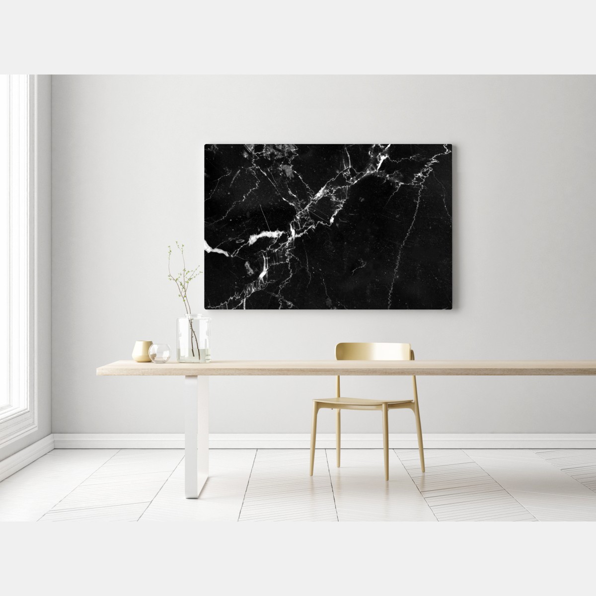 Leinwandbild schwarzer marmor mit adern – Wallnifity® Leinwandbild schwarzer marmor mit adern – Wallnifity®