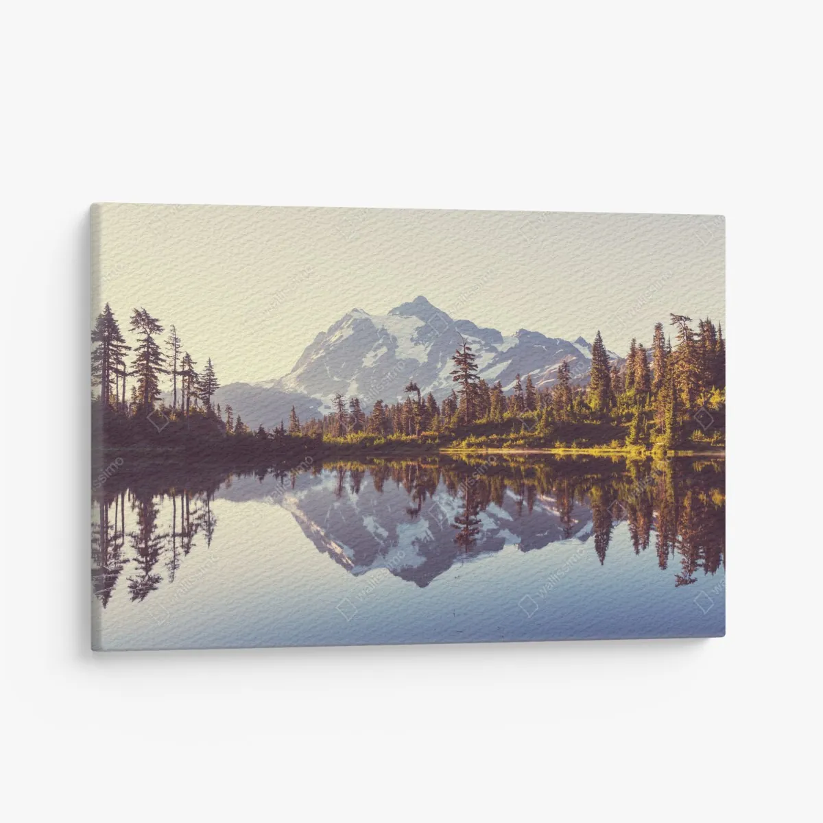 Leinwandbild spiegelung von Mount Shuksan im bergsee – Wallnifity® Leinwandbild spiegelung von Mount Shuksan im bergsee – Wallnifity®