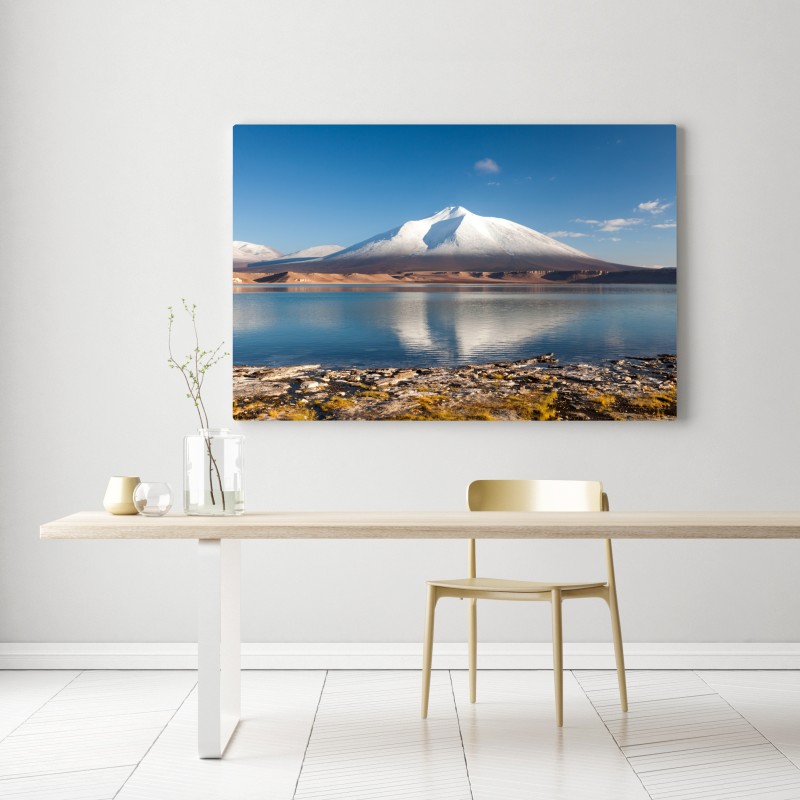 Leinwandbild Laguna Verde spiegelung in Atacama – Wallnifity® Leinwandbild Laguna Verde spiegelung in Atacama – Wallnifity®