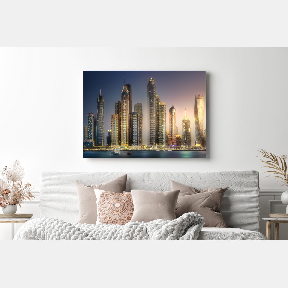 Leinwandbild goldene stadtansicht bei dämmerung – Wallnifity® Leinwandbild goldene stadtansicht bei dämmerung – Wallnifity®