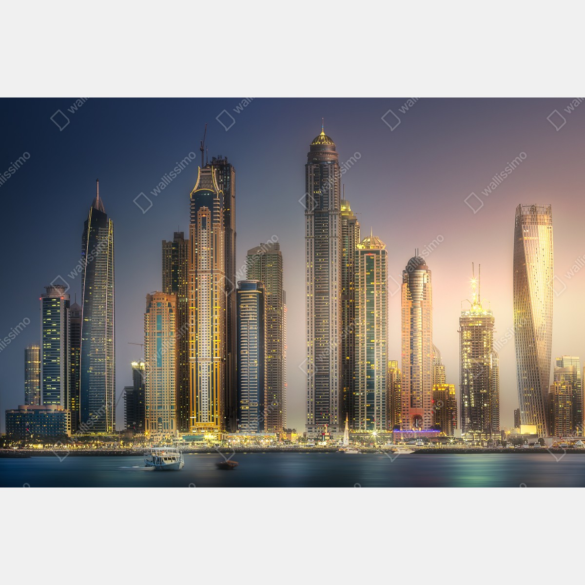 Leinwandbild goldene stadtansicht bei dämmerung – Wallnifity® Leinwandbild goldene stadtansicht bei dämmerung – Wallnifity®