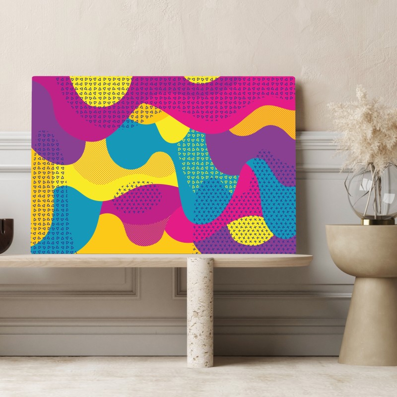 Leinwandbild leuchtendes abstraktes wellenmuster – Wallnifity®