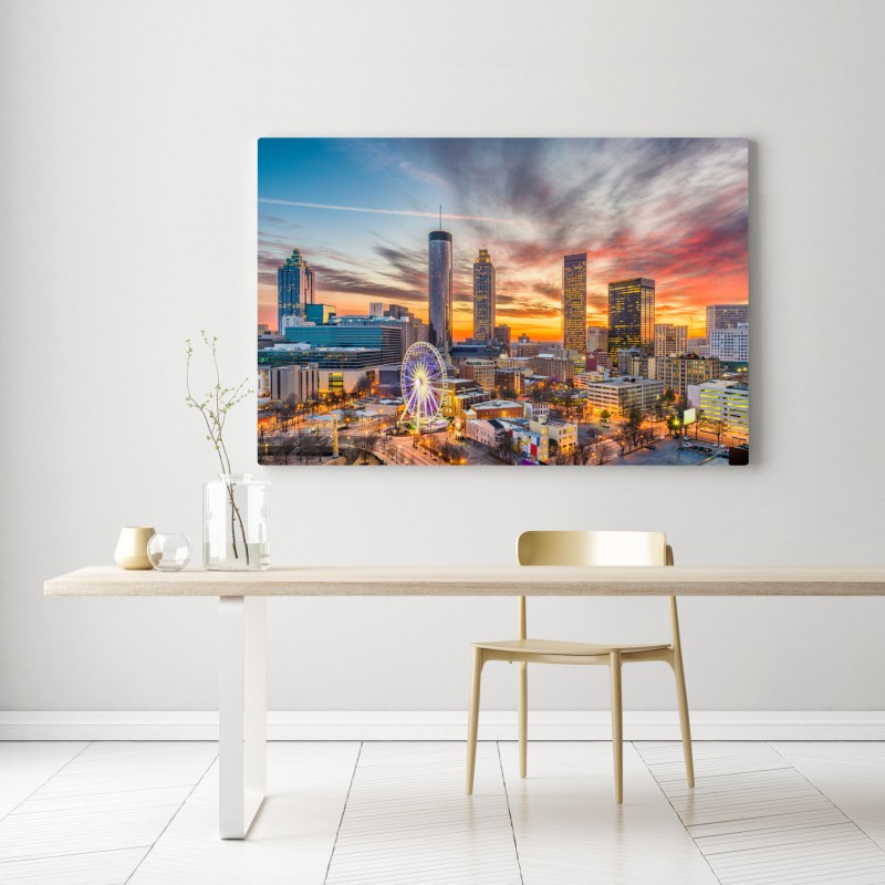 Leinwandbild Atlanta skyline bei sonnenuntergang – Wallnifity® Leinwandbild Atlanta skyline bei sonnenuntergang – Wallnifity®