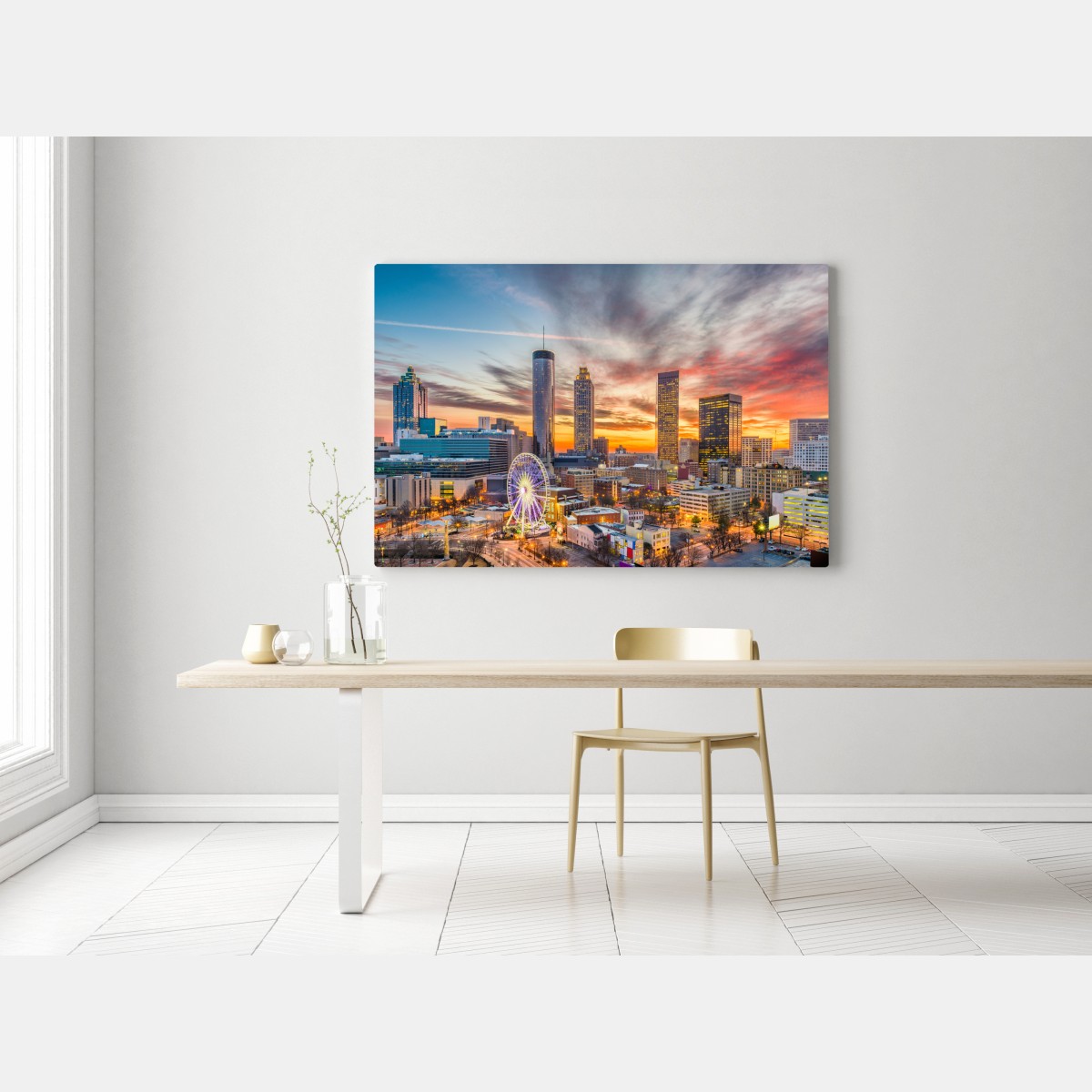 Leinwandbild Atlanta skyline bei sonnenuntergang – Wallnifity® Leinwandbild Atlanta skyline bei sonnenuntergang – Wallnifity®