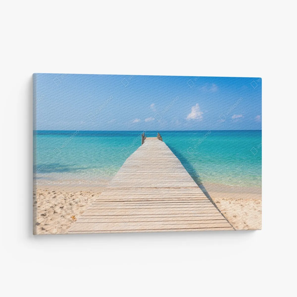 Leinwandbild hölzerner steg zum türkisfarbenen meer – Wallnifity®
