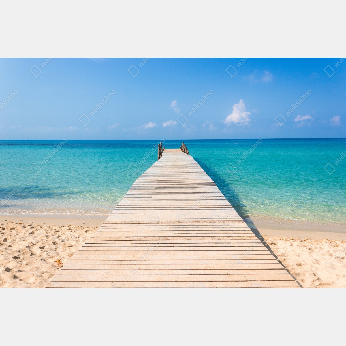 Leinwandbild hölzerner steg zum türkisfarbenen meer – Wallnifity®