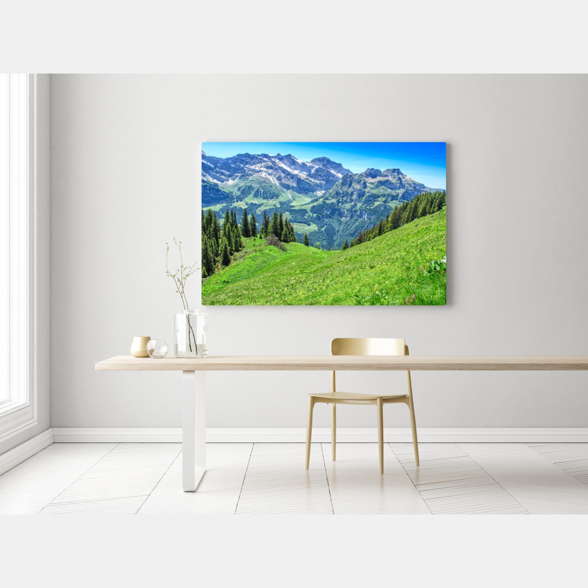 Leinwandbild alpine panorama über Engelberg, Schweiz – Wallnifity® Leinwandbild alpine panorama über Engelberg, Schweiz – Wallnifity®