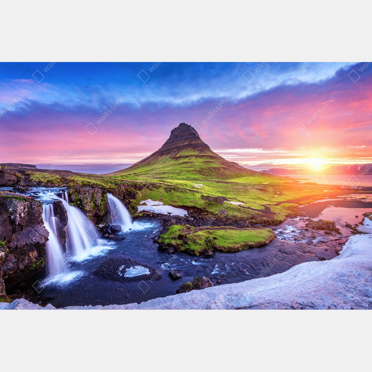 Leinwandbild Kirkjufell bei sonnenaufgang – Wallnifity® Leinwandbild Kirkjufell bei sonnenaufgang – Wallnifity®