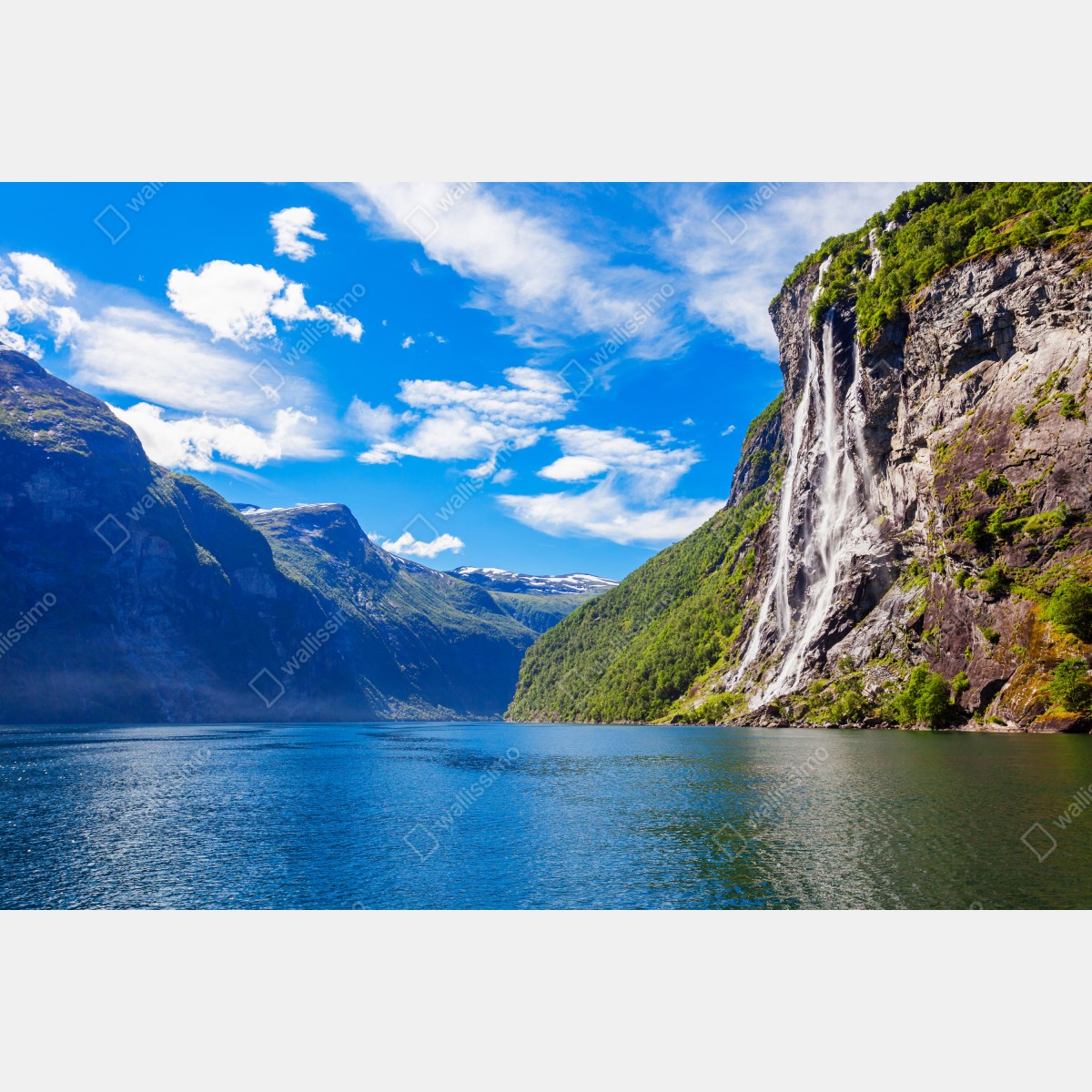 Leinwandbild seven sisters wasserfall am Geirangerfjord – Wallnifity®