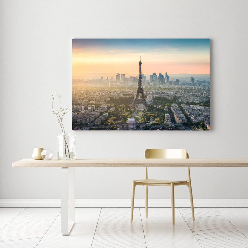 Leinwandbild Paris stadtbild bei sonnenuntergang mit dem Eiffelturm – Wallnifity® Leinwandbild Paris stadtbild bei sonnenuntergang mit dem Eiffelturm – Wallnifity®