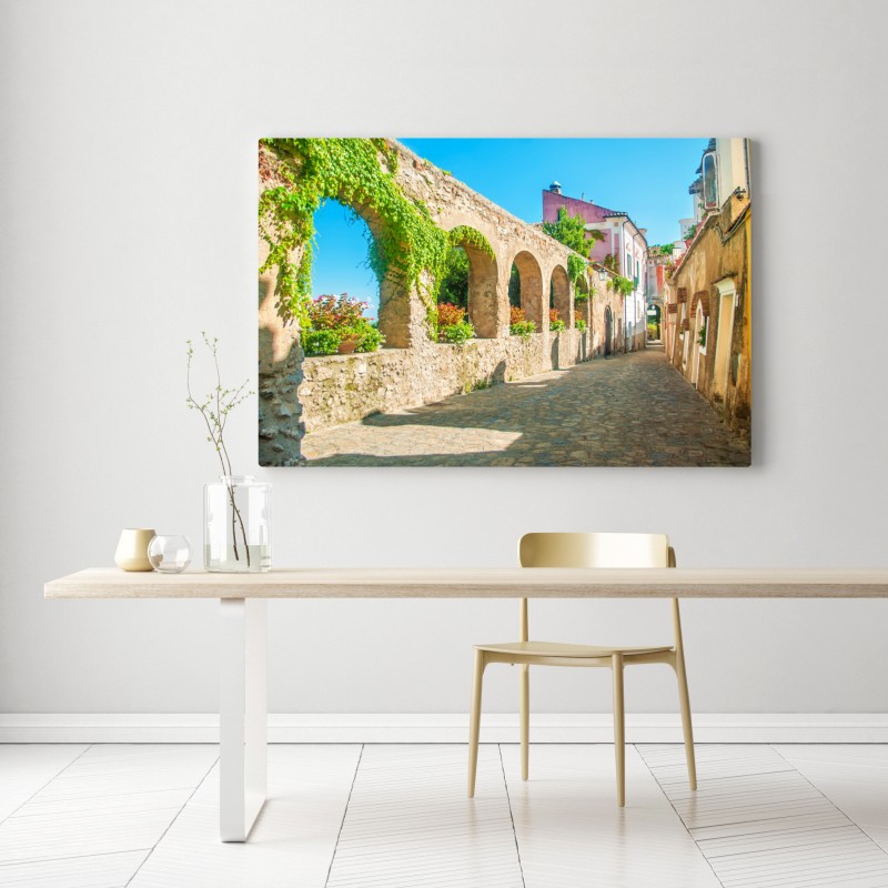 Leinwandbild sonnige bögen in Ravello – Wallnifity® Leinwandbild sonnige bögen in Ravello – Wallnifity®