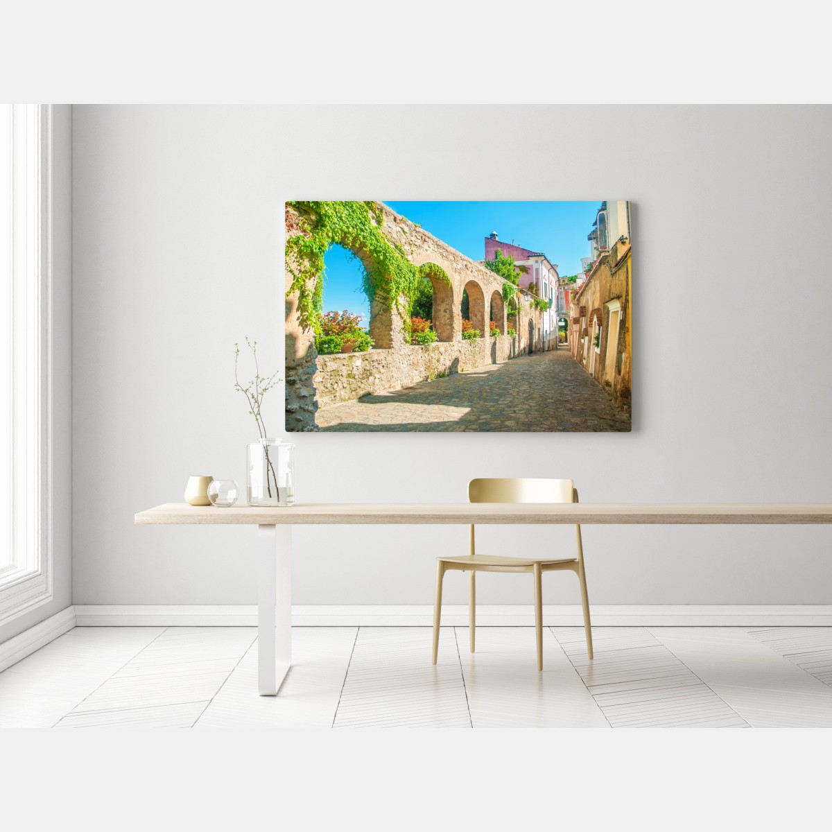 Leinwandbild sonnige bögen in Ravello – Wallnifity® Leinwandbild sonnige bögen in Ravello – Wallnifity®