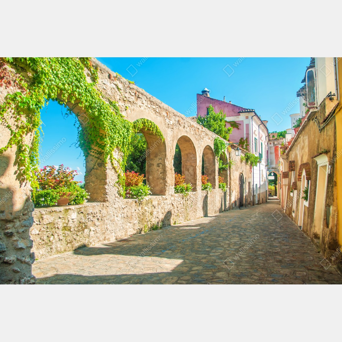 Leinwandbild sonnige bögen in Ravello – Wallnifity® Leinwandbild sonnige bögen in Ravello – Wallnifity®